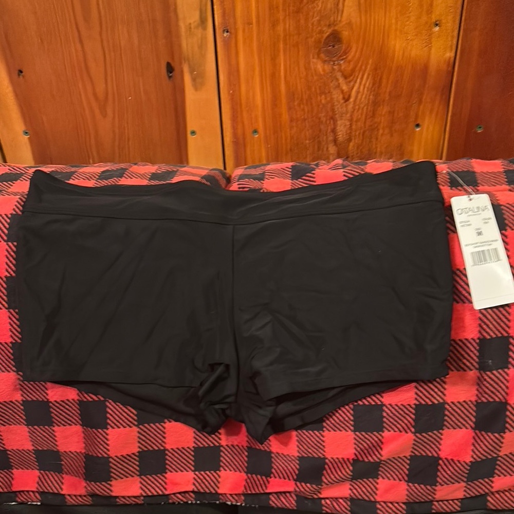 Catalina Red and Black Plaid Swim Bottom